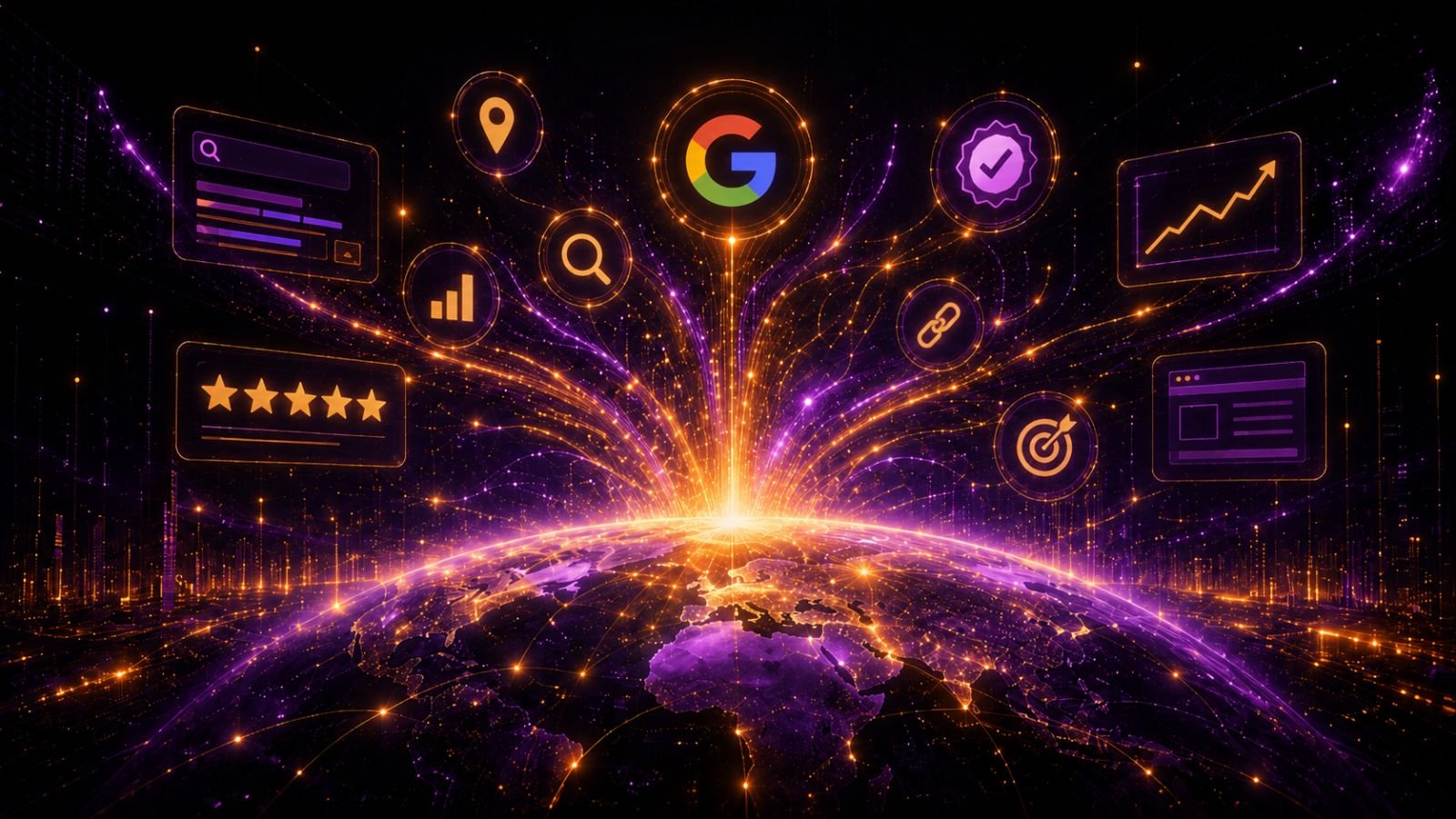 The Rise of Zero-Click Searches | What It Means for Businesses Today 6 Search everywhere optimisation concept showing website, AI, Google Maps, reviews, analytics and social visibility signals.